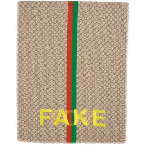 ssense gucci fake|Gucci: Beige GG 'Not Fake' Scarf .